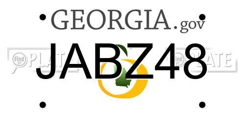 JABZ48 Georgia License Plate