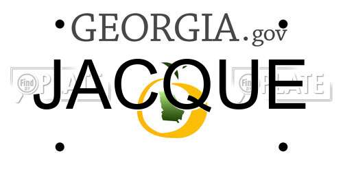 JACQUE Georgia License Plate