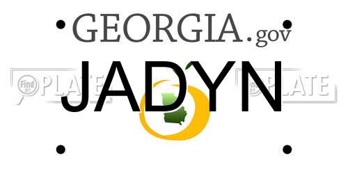 JADYN Georgia License Plate