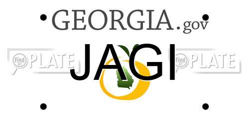 JAGI Georgia License Plate