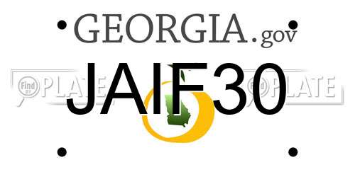 JAIF30 Georgia License Plate