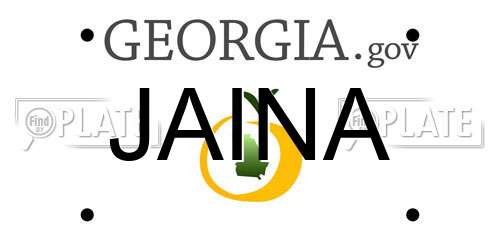 JAINA Georgia License Plate