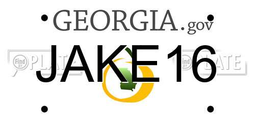 JAKE16 Georgia License Plate