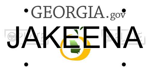 JAKEENA Georgia License Plate