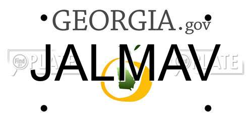 JALMAV Georgia License Plate