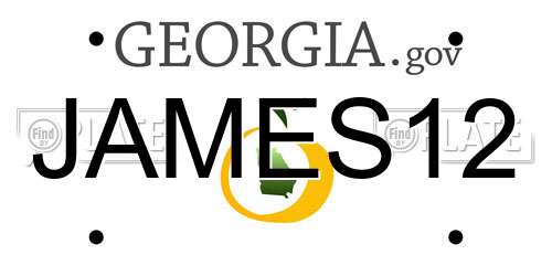 JAMES12 Georgia License Plate