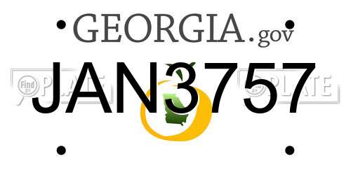 JAN3757 Georgia License Plate