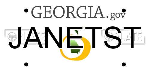 JANETST Georgia License Plate