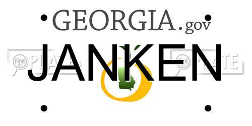 JANKEN Georgia License Plate
