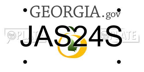 JAS24S Georgia License Plate