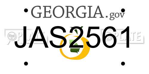 JAS2561 Georgia License Plate
