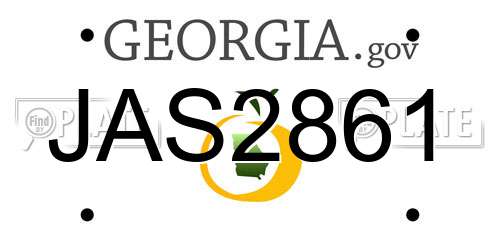 JAS2861 Georgia License Plate