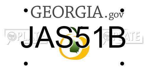 JAS51B Georgia License Plate