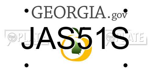 JAS51S Georgia License Plate