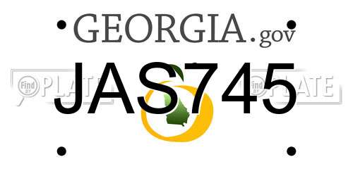 JAS745 Georgia License Plate