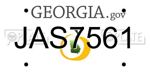 JAS7561 Georgia License Plate