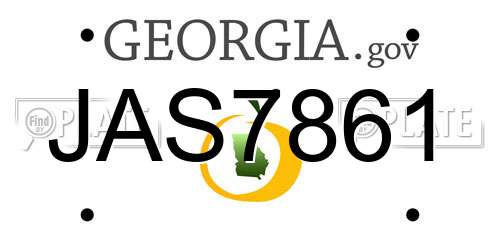 JAS7861 Georgia License Plate