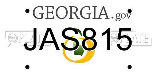 JAS815 Georgia License Plate