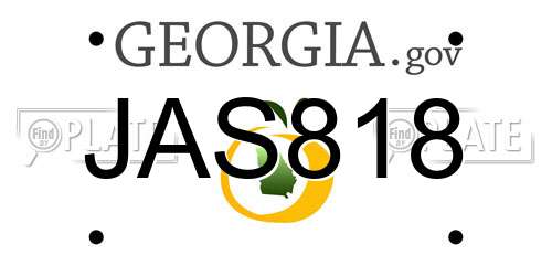 JAS818 Georgia License Plate