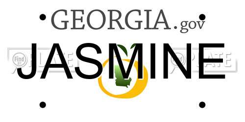 JASMINE Georgia License Plate