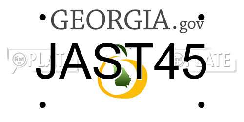 JAST45 Georgia License Plate