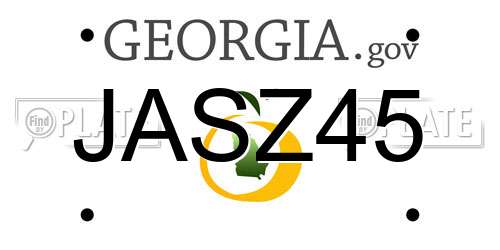 JASZ45 Georgia License Plate