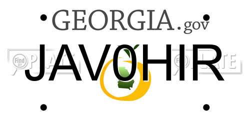 JAV0HIR Georgia License Plate