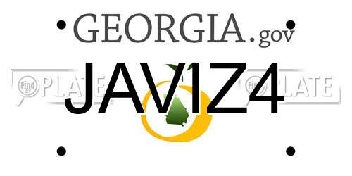JAVIZ4 Georgia License Plate