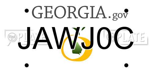JAWJ0C Georgia License Plate