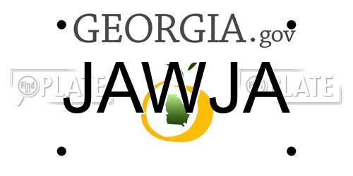 JAWJA Georgia License Plate
