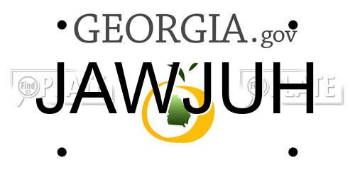 JAWJUH Georgia License Plate