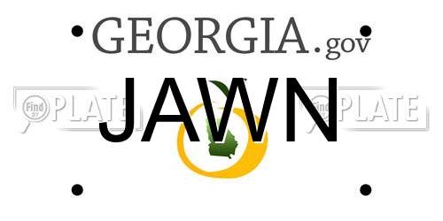 JAWN Georgia License Plate