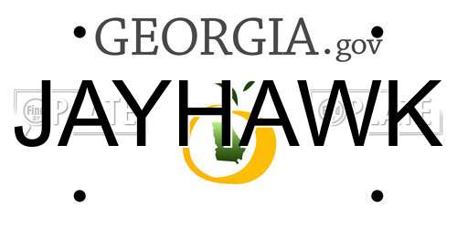 JAYHAWK Georgia License Plate