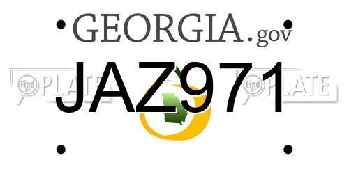 JAZ971 Georgia License Plate