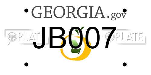 JB007 Georgia License Plate