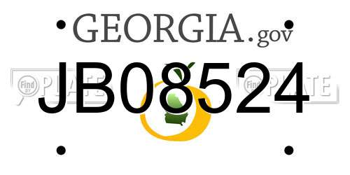 JB08524 Georgia License Plate