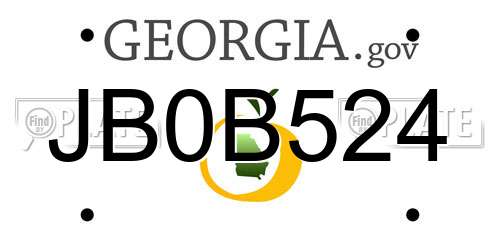 JB0B524 Georgia License Plate