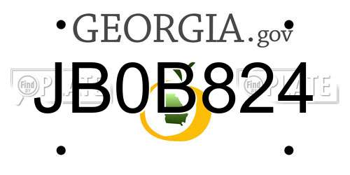 JB0B824 Georgia License Plate