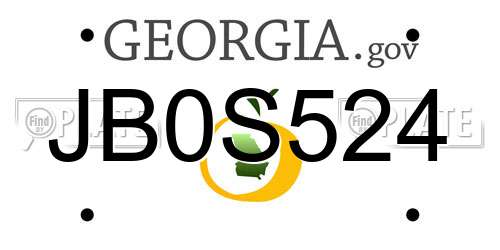 JB0S524 Georgia License Plate
