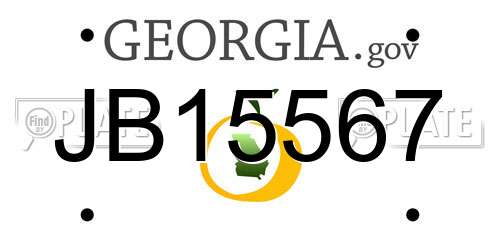 JB15567 Georgia License Plate