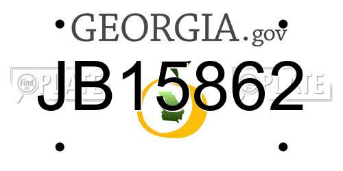 JB15862 Georgia License Plate