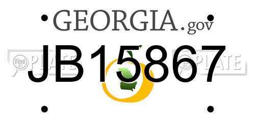 JB15867 Georgia License Plate
