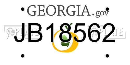 JB18562 Georgia License Plate