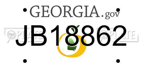JB18862 Georgia License Plate
