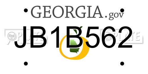 JB1B562 Georgia License Plate