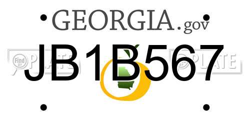 JB1B567 Georgia License Plate