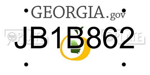 JB1B862 Georgia License Plate