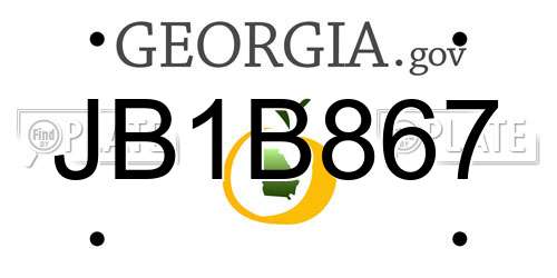 JB1B867 Georgia License Plate