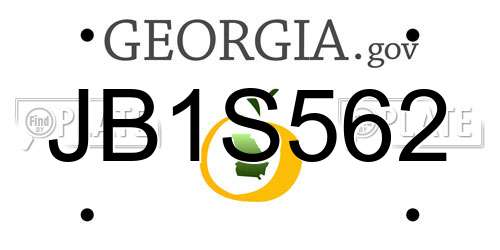 JB1S562 Georgia License Plate
