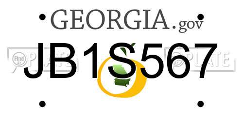 JB1S567 Georgia License Plate